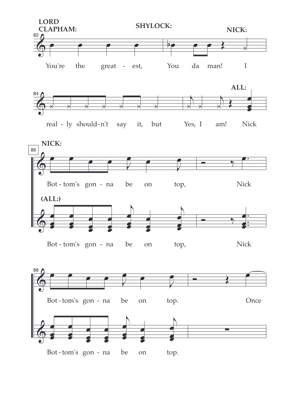 Nick Bottom's Gonna Be On Top