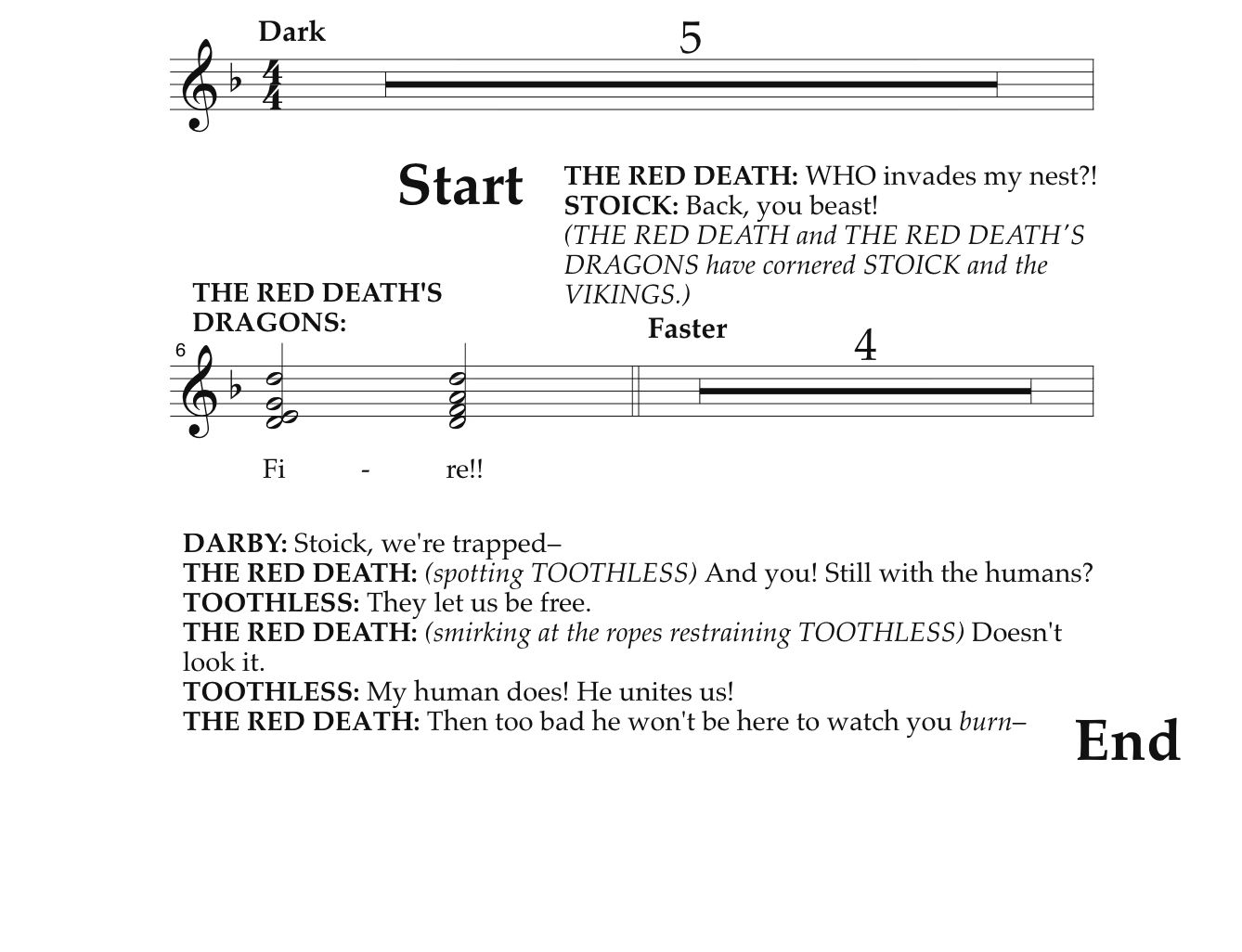 Red Death, Stoick, Darby, Toothless Side