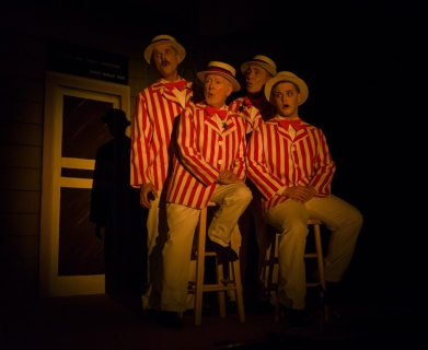The Music Man - Barbershop Quartet Costumes (Olin Britt, Oliver Hix, Ewart Dunlop and Jacey Squires) The Music Man - Barbershop Quartet Costumes (Olin Britt, Oliver Hix, Ewart Dunlop and Jacey Squires)