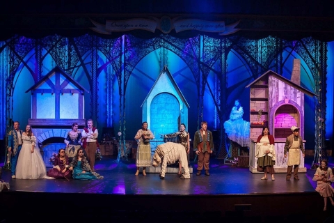 Into the Woods set rental bakers house, cinderella's house and jacks house scenery - Stagecraft Theatrical 800-499-1504 Into the Woods set rental bakers house, cinderella's house and jacks house scenery - Stagecraft Theatrical 800-499-1504