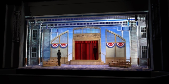 Music Man musical- gym set rental - front row theatrical renatl -800-250-3114 Music Man musical- gym set rental - front row theatrical renatl -800-250-3114