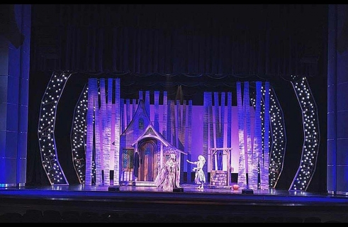 Cinderella main set with Cinderella House - set rental - Front Row Theatrical - 800-250-3114