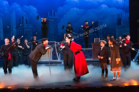 Rooftops - Mary Poppins set rental - Front Row Theatrical - 800-250-3114