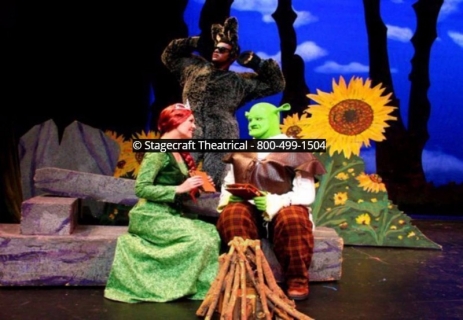 Shrek Broadway set rental package - The rock and sunflowers--- Stagecraft Theatrical Rental 800-250-3114