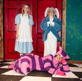 Alice in Wonderland - Alice, White Rabbit, & Cheshire Cat Costumes Alice in Wonderland - Alice, White Rabbit, & Cheshire Cat Costumes