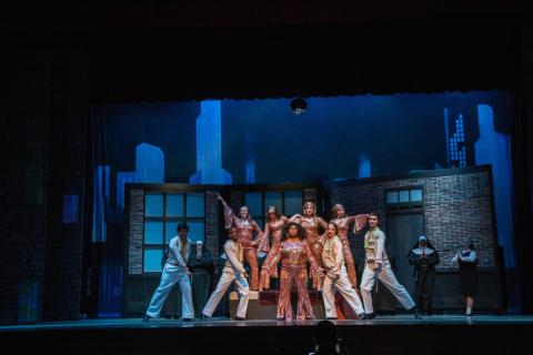 Sister Act broadway set rental ---- Eddies Apartment  --- Stagecraft Theatrical 800-499-1504