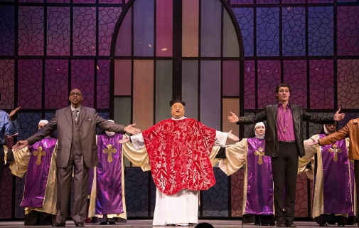 Sister Act Broadway musical costume rentals - nuns sparkle habits for finale - Stagecraft Theatrical Rental - 800-499-1504 Sister Act Broadway musical costume rentals - nuns sparkle habits for finale - Stagecraft Theatrical Rental - 800-499-1504