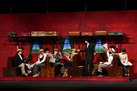 Music Man rental set - Front Row Theatrical Rental - train car set - 800-250-3114 Music Man rental set - Front Row Theatrical Rental - train car set - 800-250-3114