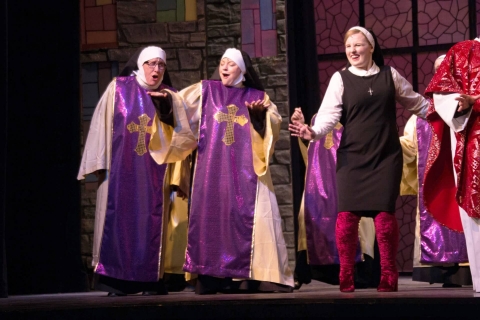 Sister Act Broadway musical costume rentals - nuns sparkle habits for finale - Stagecraft Theatrical Rental - 800-499-1504 Sister Act Broadway musical costume rentals - nuns sparkle habits for finale - Stagecraft Theatrical Rental - 800-499-1504