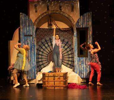 Mamma Mia Broadway musical scenery rental - Donna's bedroom - Stagecraft Theatrical - 800-499-1504