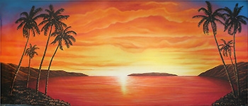 Grosh Backdrops of Tropical Sunset is used in Productions of South Pacific and Mamma Mia
