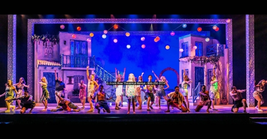 Mamma Mia premium scenery rental set from Front Row Theatrical Rental - 800-250-3114