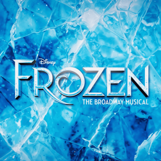 An ice background with Disney's Frozen logo