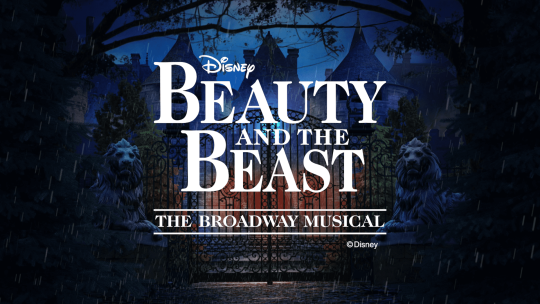 Broadway Media Disney's Beauty and the Beast Curtain Warmer A curtain warmer of castle gates with the Disney's Beauty and the Beast logo