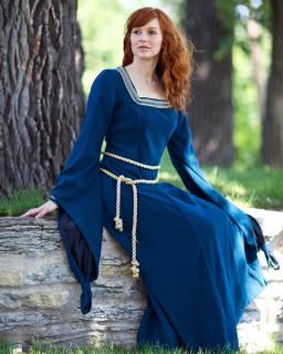 Guenevere in blue dress