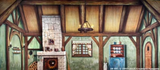 Cottage Interior 2 IN019 17x40 Willy Wonka Backdrop