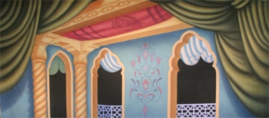Captivating Arabian Place Interior backdrop used in Aladdin productions