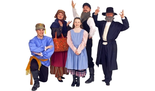 Rental Costumes for Fiddler on the Roof - Russian Villager, Yente the Matchmaker, Tevye's Daughter Tzeitel/Hodel/Chava, The Fiddler, and Tevye
