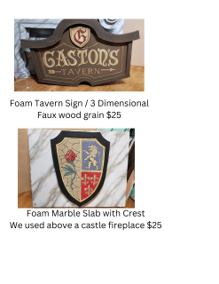 Gaston Tavern Sign / Beauty and the Beast Foam Crest