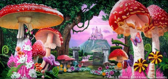 Wonderland 1 FY-040-S 20X45 Alice in Wonderland Backdrop Rental