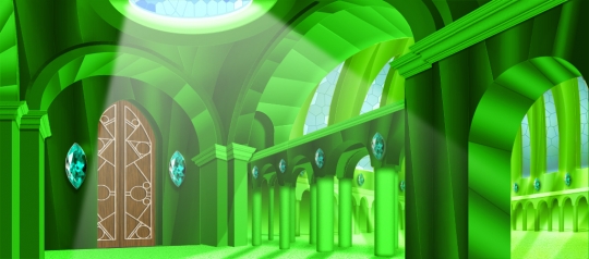 Glowing Oz Emerald City Interior backdrop is ideal for the show The Wizard of Oz