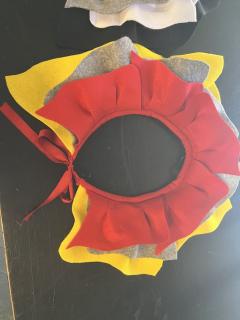 Flower headpiece - red/yellow