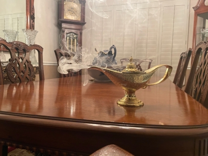 Magic lamp with smoking effect for “Aladdin” Aladdin magic lamp smoking effect