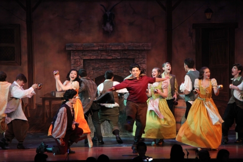 Beauty and the Beast rental costume package - Silly girls, Gaston and ensemble - Front Row Theatrical Rental - 800-250-3114