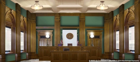 Courtroom 1 IN093-S 20x45 Legally Blonde Backdrop Rental