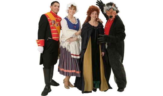 Rental Costumes for Into the Woods - Cinderella's Prince, Baker's Wife, Witch, Wolf