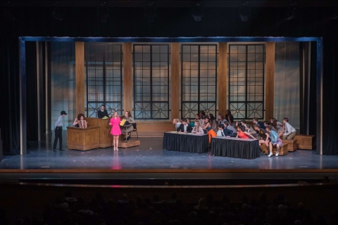 Legally Blonde courtroom Bedroom Set Rental - front row theatrical rental - 800-250-3114 Legally Blonde courtroom Bedroom Set Rental - front row theatrical rental - 800-250-3114