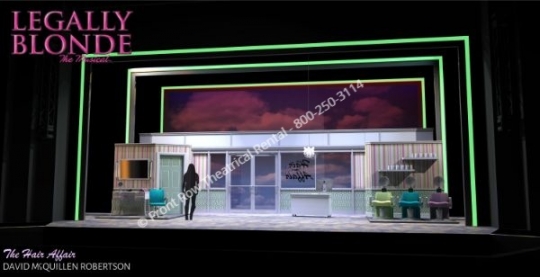 Legally Blonde professional set rental - Hair Affair scenery