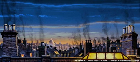 London Rooftop Sunset 2 SH-MP072-S 20x45ft Mary Poppins Backdrop 