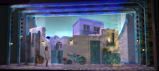 Mamma Mia Set Rental - Opening and exterior- Stagecraft Theatrical - 800-499-1504
