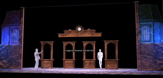 Mary Poppins scenery rental Bank- Stagecraft Theatrical - 800-499-1504 Mary Poppins scenery rental Bank- Stagecraft Theatrical - 800-499-1504