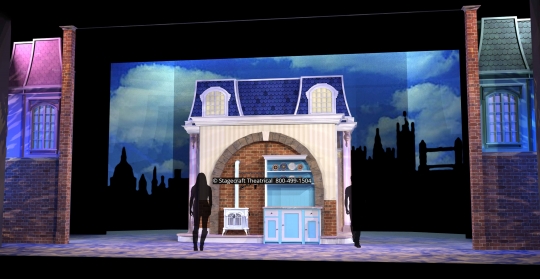Mary Poppins scenery rental kitchen- Stagecraft Theatrical - 800-499-1504