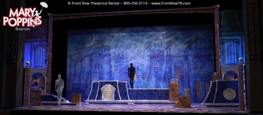 Mary Poppins Rooftops- Front Row Theatrical Rental - Mary Poppins premium set rental Mary Poppins Rooftops- Front Row Theatrical Rental - Mary Poppins premium set rental