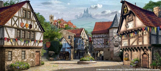 Medieval Village 2 ME028-S 20x45 Beauty and the Beast Backdrop Rental