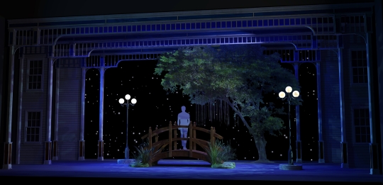 Music Man musical- footbridge rental - front row theatrical rental -800-250-3114 Music Man musical- footbridge rental - front row theatrical rental -800-250-3114