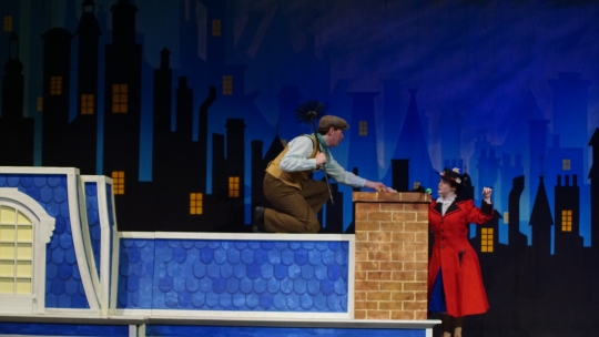 Mary Poppins rooftop Set rental Stagecraft Theatrical Rental 800-499-1504