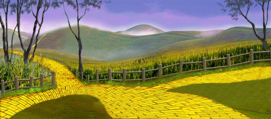 Follow follow follow the Yellow Brick Road backdrop to the performance of The Wizard of Oz