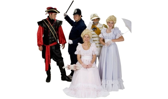 Rental Costumes for Pirates of Penzance - Pirate King, Sergeant of Police, Major General Stanley, Ladies' Chorus