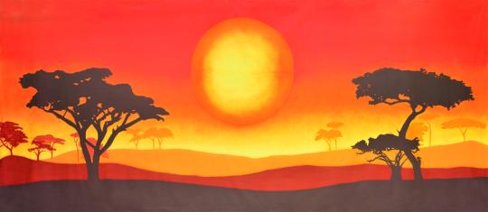 African Sun Landscape Backdrop used in the production of Lion King
