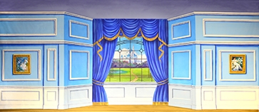 Grosh Backdrops Interior with Castle View backdrop is ideal for productions of Cinderella