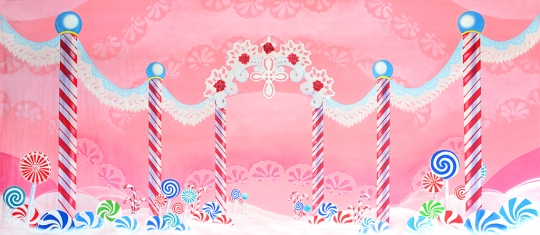 Simple Lace Candyland Backdrop for productions of The Nutcracker
