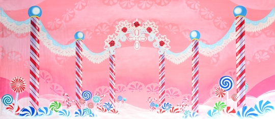 Simple Lace Candyland Backdrop for productions of The Nutcracker