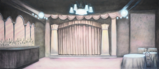 Speakeasy backdrop used in productions of Guys and Dolls