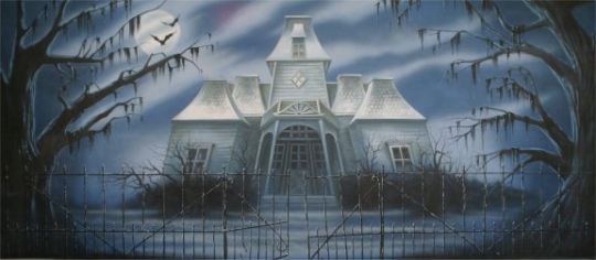 Haunted House Backdrop is great for productions of the Addams Family