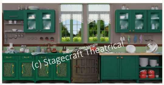 Mary Poppins the kitchen digital still projection backdrop
