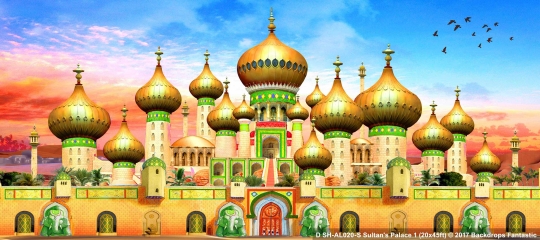 Sultan's Palace Aladdin Backdrop Sultan's Palace SH-AL020-S 20x45 Aladdin Backdrop Rental